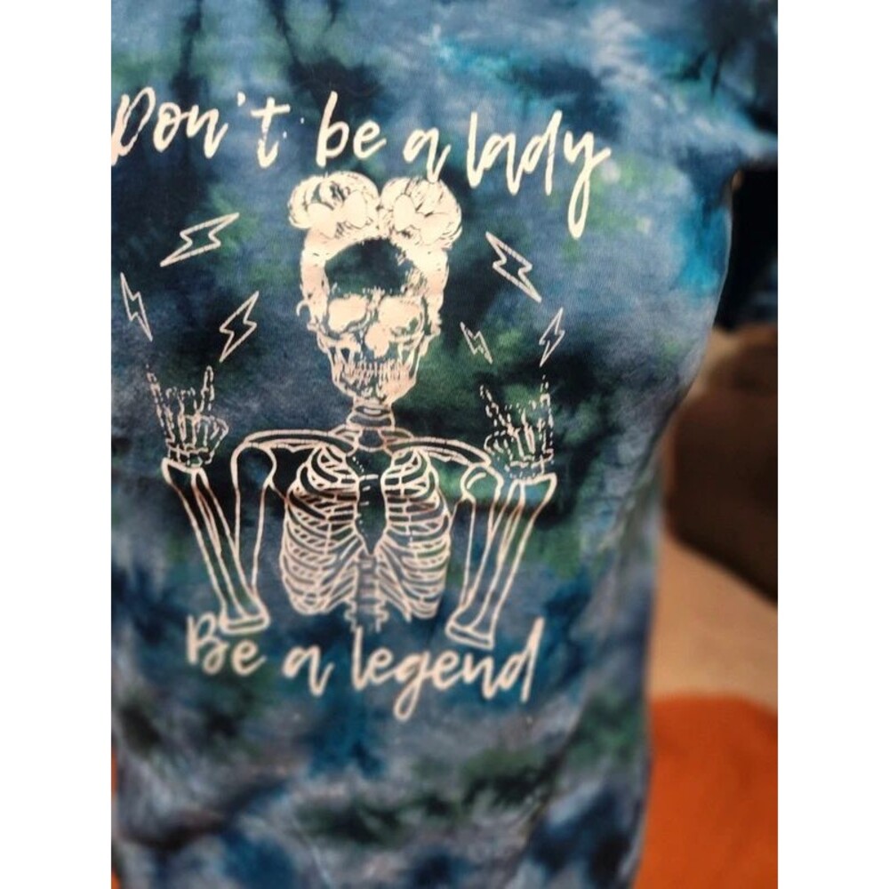 Women's Gildan graphic, Tie Dye, and Don't be a lady Tee